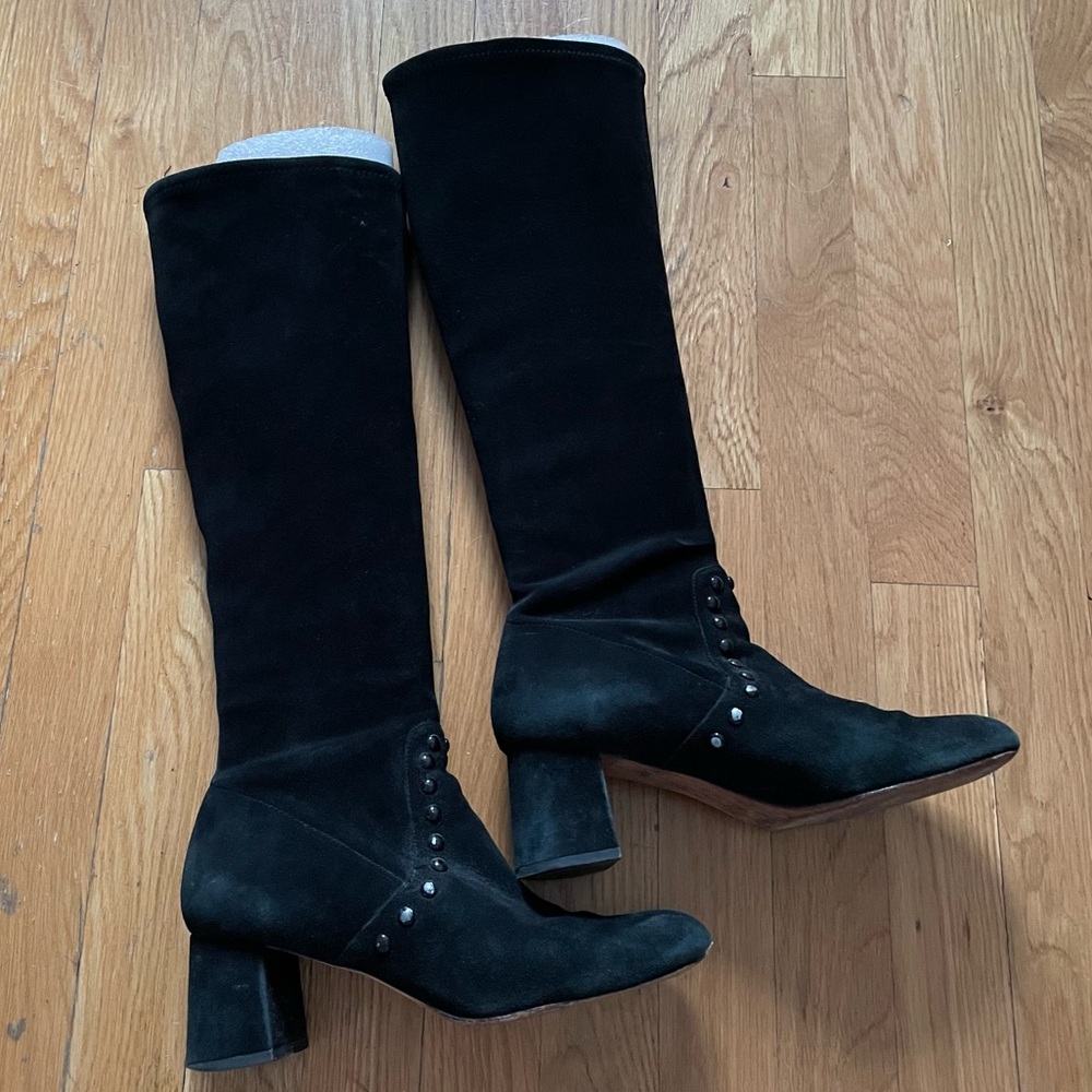 Knee High Black Suede Boots
